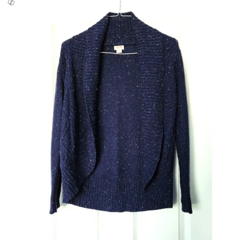 Mossimo Supply Co Blue Cable-Knit Open Front Cardigan